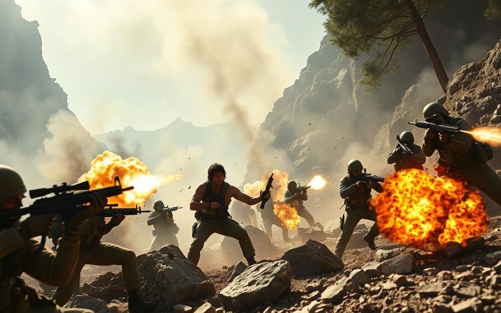 rambo video game action sequence